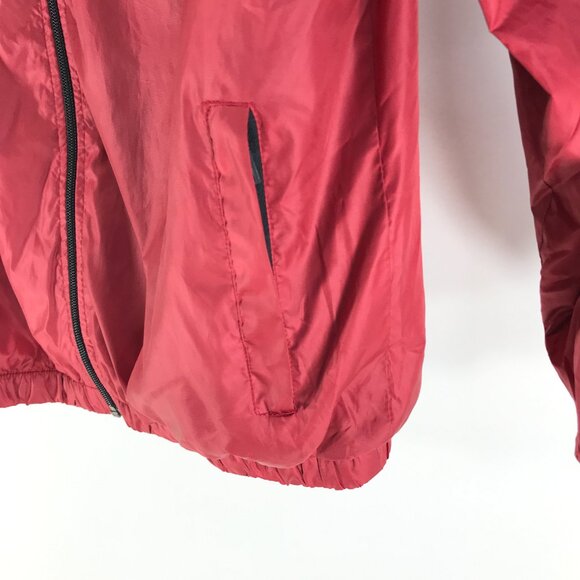Adidas Essentials 3-Stripes Windbreaker Jacket Women's XXL Red Hooded Activewear - Picture 5 of 10